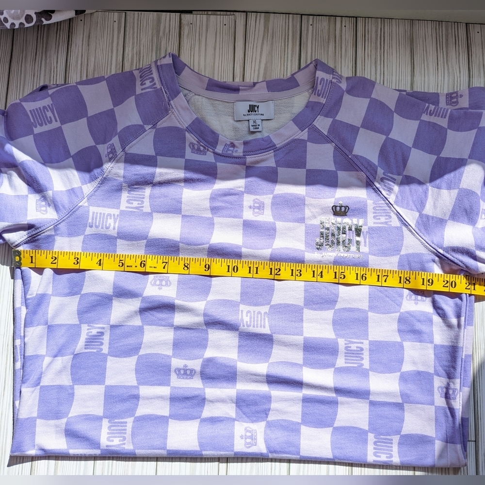 NWOT Juicy Couture XL Lilac Sky Checked “Preppy” Mini/Bodycon Dress - Picture 10 of 12